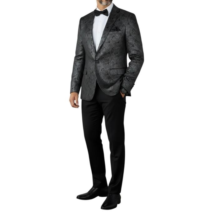 Giovanni Pera Garnitur męski, D902, czarno srebrna grafit, imprezowy, wesele, sceniczny, dla Pana młodego | Sklep GriShop.eu | G