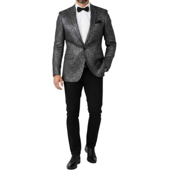Giovanni Pera Garnitur męski, D902, czarno srebrna grafit, imprezowy, wesele, sceniczny, dla Pana młodego | Sklep GriShop.eu | G