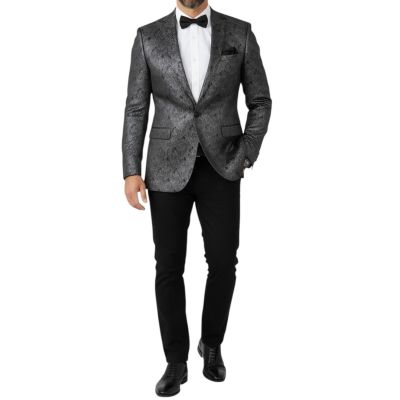 Giovanni Pera Garnitur męski, D902, czarno srebrna grafit, imprezowy, wesele, sceniczny, dla Pana młodego | Sklep GriShop.eu | G