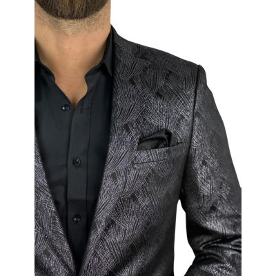 Giovanni Pera Garnitur męski, D902, czarno srebrna grafit, imprezowy, wesele, sceniczny, dla Pana młodego | Sklep GriShop.eu | G