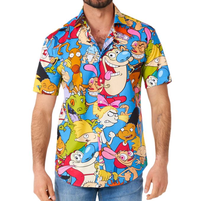 OPPOSUITS Koszula męska krótki rękaw, kolorowa kreskówki z lat 90 | Sklep GriShop.eu | Koszule