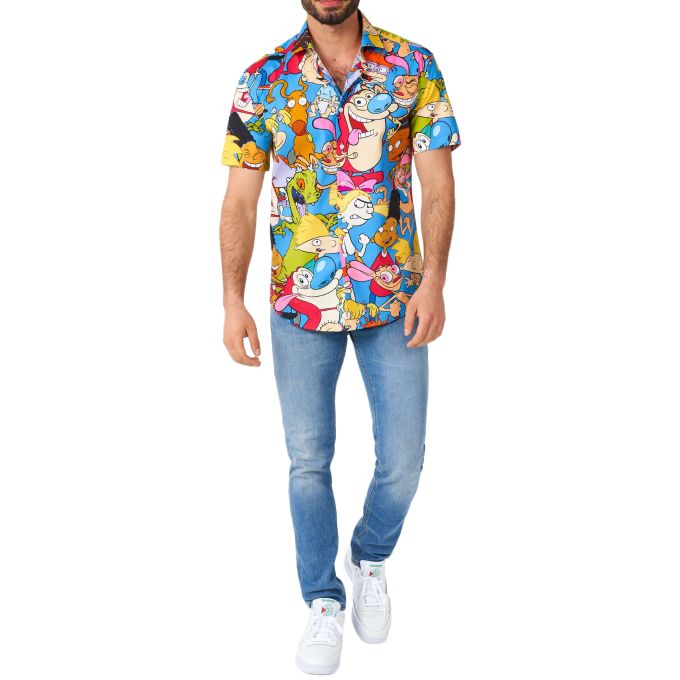 OPPOSUITS Koszula męska krótki rękaw, kolorowa kreskówki z lat 90 | Sklep GriShop.eu | Koszule