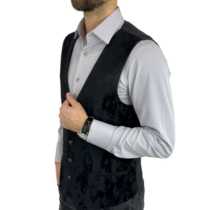 GIOVANNI PERA kamizelka męska GR5 bezrękawnik czarna elegancka imprezowa | Sklep GriShop.eu | Kamizelki