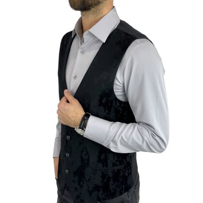 GIOVANNI PERA kamizelka męska GR5 bezrękawnik czarna elegancka imprezowa | Sklep GriShop.eu | Kamizelki