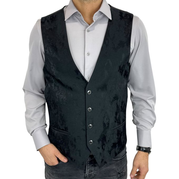 GIOVANNI PERA kamizelka męska GR5 bezrękawnik czarna elegancka imprezowa | Sklep GriShop.eu | Kamizelki
