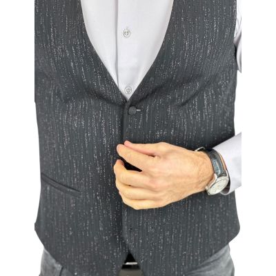 GIOVANNI PERA kamizelka męska GR4 czarna połysk brokat bezrękawnik elegancka sceniczna | Sklep GriShop.eu | Kamizelki