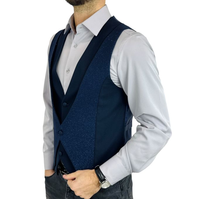 GIOVANNI PERA kamizelka męska MB07 granatowa bezrękawnik elegancka imprezowa | Sklep GriShop.eu | Kamizelki
