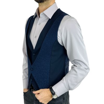 GIOVANNI PERA kamizelka męska MB07 granatowa bezrękawnik elegancka imprezowa | Sklep GriShop.eu | Kamizelki