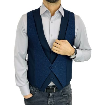 GIOVANNI PERA kamizelka męska MB07 granatowa bezrękawnik elegancka imprezowa | Sklep GriShop.eu | Kamizelki