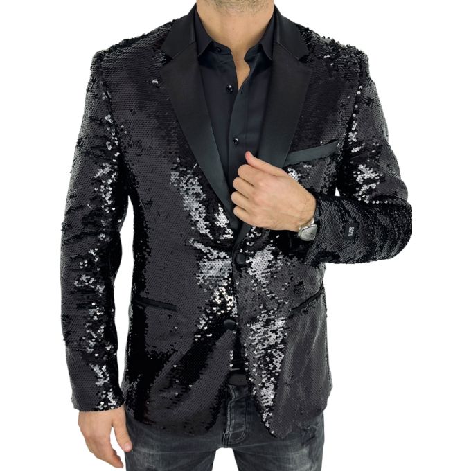 OPPOSUITS Marynarka męska elegancka cekinowa, estradowa, imprezowa OC21 czarna | Sklep GriShop.eu | Marynarki