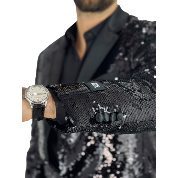 OPPOSUITS Marynarka męska elegancka cekinowa, estradowa, imprezowa OC21 czarna | Sklep GriShop.eu | Marynarki