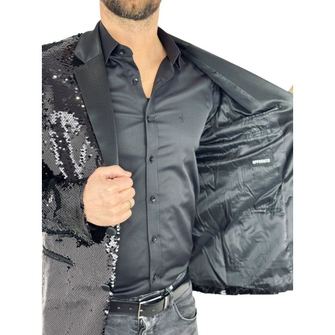 OPPOSUITS Marynarka męska elegancka cekinowa, estradowa, imprezowa OC21 czarna | Sklep GriShop.eu | Marynarki