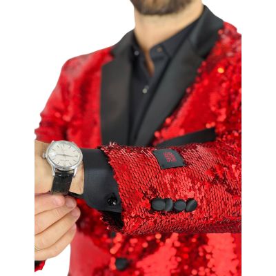 OPPOSUITS Marynarka męska elegancka cekinowa, estradowa, imprezowa OC22 czerwona | Sklep GriShop.eu | Marynarki