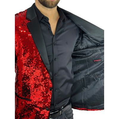 OPPOSUITS Marynarka męska elegancka cekinowa, estradowa, imprezowa OC22 czerwona | Sklep GriShop.eu | Marynarki