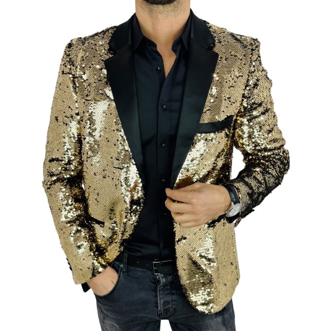 OPPOSUITS Marynarka męska elegancka cekinowa, estradowa, imprezowa OC23 złota | Sklep GriShop.eu | Marynarki