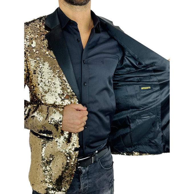 OPPOSUITS Marynarka męska elegancka cekinowa, estradowa, imprezowa OC23 złota | Sklep GriShop.eu | Marynarki