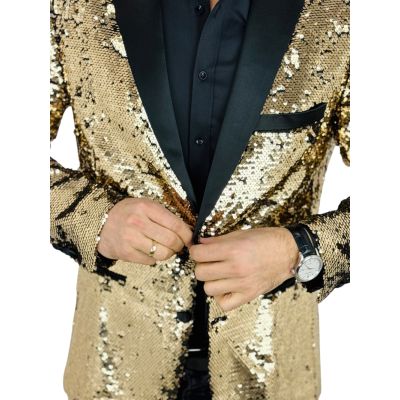 OPPOSUITS Marynarka męska elegancka cekinowa, estradowa, imprezowa OC23 złota | Sklep GriShop.eu | Marynarki