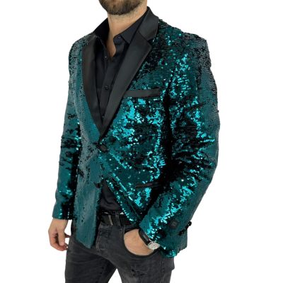 OPPOSUITS Marynarka męska elegancka cekinowa, estradowa, imprezowa OC24 morski niebieski | Sklep GriShop.eu | Marynarki