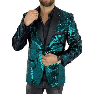 OPPOSUITS Marynarka męska elegancka cekinowa, estradowa, imprezowa OC24 morski niebieski | Sklep GriShop.eu | Marynarki