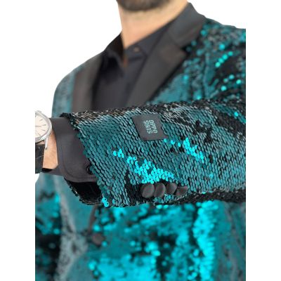 OPPOSUITS Marynarka męska elegancka cekinowa, estradowa, imprezowa OC24 morski niebieski | Sklep GriShop.eu | Marynarki
