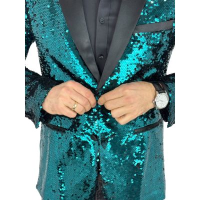 OPPOSUITS Marynarka męska elegancka cekinowa, estradowa, imprezowa OC24 morski niebieski | Sklep GriShop.eu | Marynarki