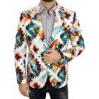 MARCO MILANO Marynarka męska C41 kolorowa, wesoła, liście, biała | Sklep GriShop.eu | Marynarki