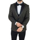 GIOVANNI PERA Garnitur GR13 ekskluzywny, sceniczny, czarny-złoty, ozdobnne kryształki paski, dla Pana Mlodego | Sklep GriShop.eu