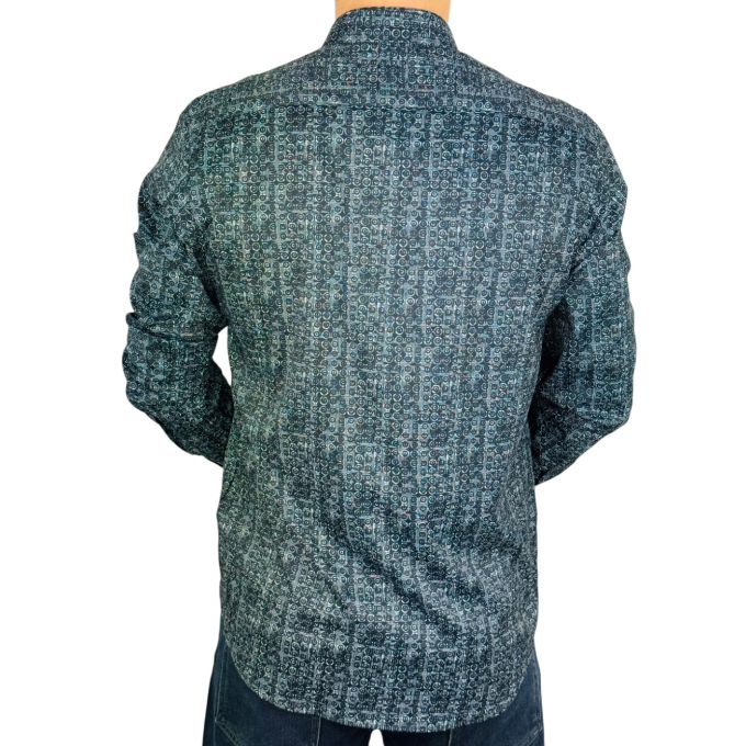 DANIEL BESSI Koszula męska fb136 biały, czarny, efekt jedwabiu | Sklep GriShop.eu | Koszule