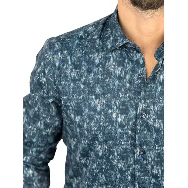 DANIEL BESSI Koszula męska fb092 branatowa, drobny wzór, efekt jedwabiu | Sklep GriShop.eu | Koszule 2