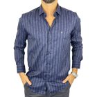 DANIEL BESSI Koszula męska fb024 paski fioletowo-granatowa, efekt jedwabiu | Sklep GriShop.eu | Koszule