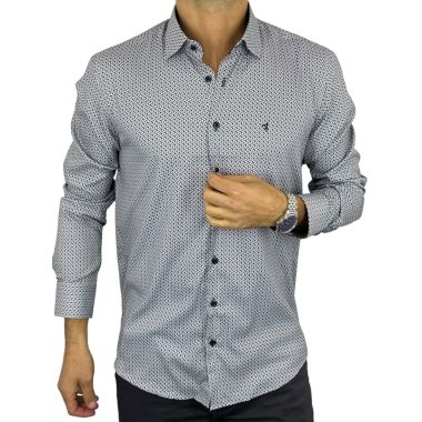 DANIEL BESSI Koszula męska fb132 szary, biały, czarny, jodełka efekt jedwabiu | Sklep GriShop.eu | Koszule