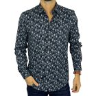 DANIEL BESSI Koszula męska fb126 czarna, efekt jedwabiu | Sklep GriShop.eu | Koszule