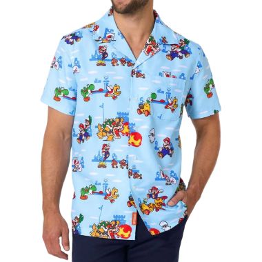 OPPOSUITS Koszula męska krótki rękaw, kolorowa kreskówki mario bros | Sklep GriShop.eu | Koszule
