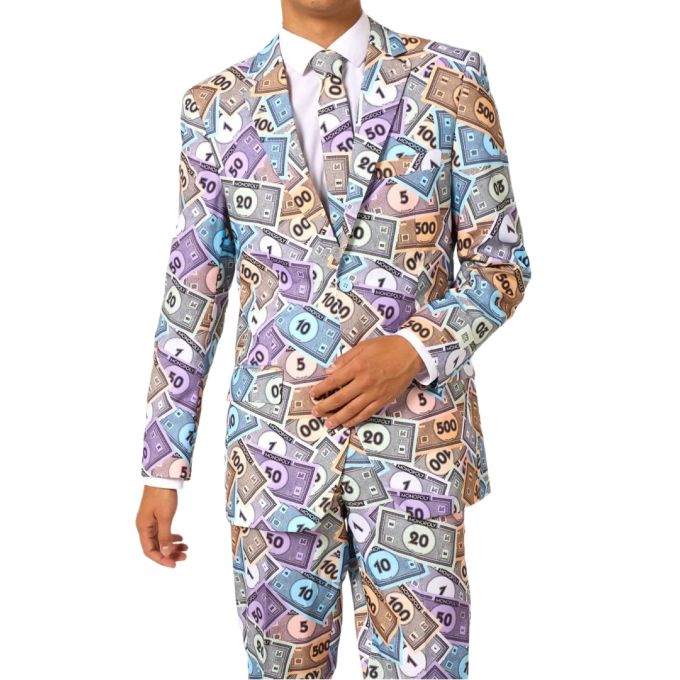OPPOSUITS Garnitur męski z krawatem, Monopoly, banknoty, kolorowy | Sklep GriShop.eu | Strona główna