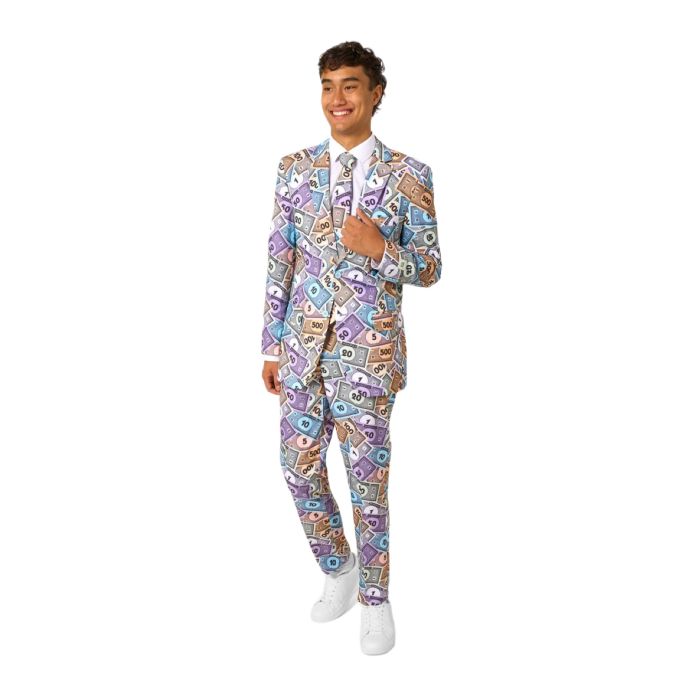 OPPOSUITS Garnitur męski z krawatem, Monopoly, banknoty, kolorowy | Sklep GriShop.eu | Strona główna