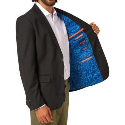 OPPOSUITS Marynarka męska czarna, ciekawa niebieska podszewka, cosual | Sklep GriShop.eu | Strona główna