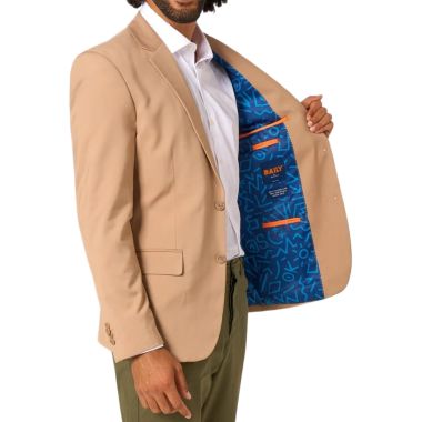 OPPOSUITS Marynarka męska beżowa, ciekawa niebieska podszewka, cosual | Sklep GriShop.eu | Strona główna 2