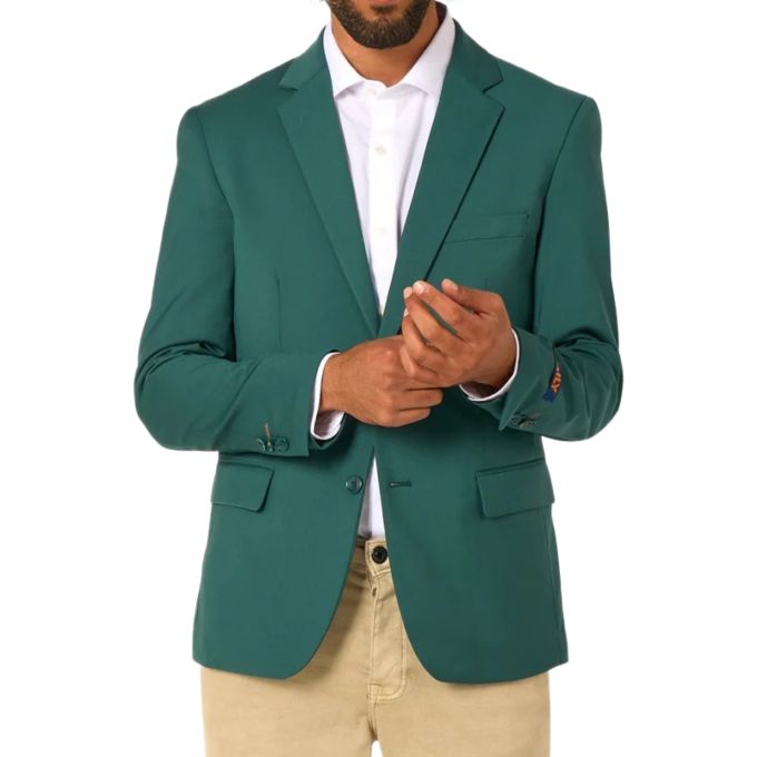 OPPOSUITS Marynarka męska zielona, ciekawa niebieska podszewka, cosual | Sklep GriShop.eu | Strona główna