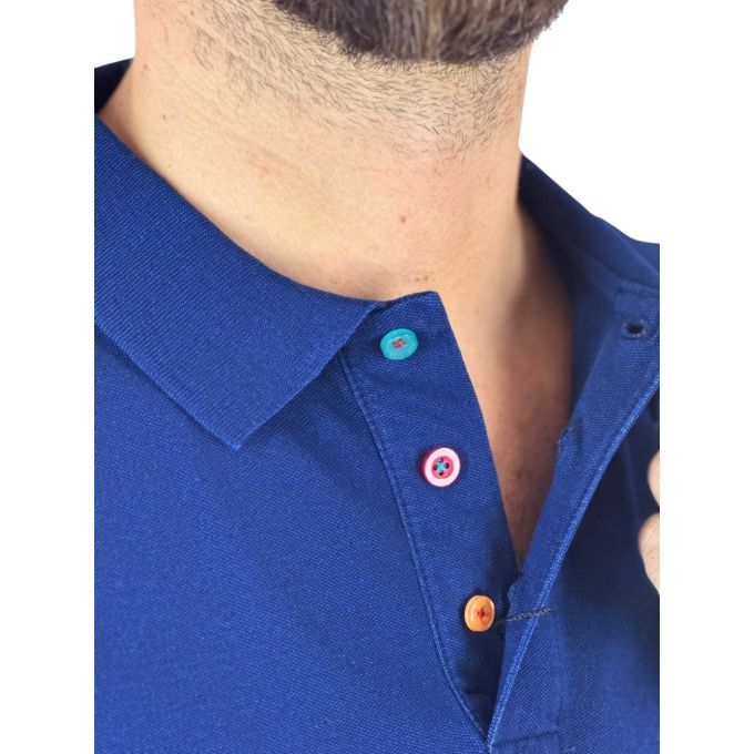 GIOVANNI PERA T-shirt polo męski TGP132 granatowy, elastyczna, naszywka | Sklep GriShop.eu | Koszulki