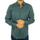 DANIEL BESSI Koszula męska fb047 zielony, biały, paski, pasy, efekt jedwabiu | Sklep GriShop.eu | Koszule