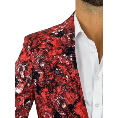 GIOVANNI PERA Marynarka męska D714 Czerwona lawa, casual, gorąca, impreza | Sklep GriShop.eu | Marynarki