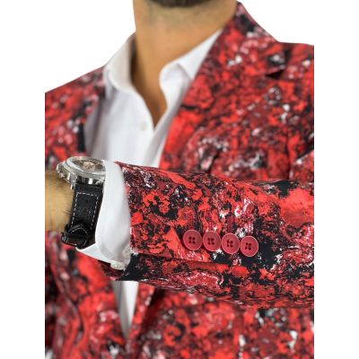 GIOVANNI PERA Marynarka męska D714 Czerwona lawa, casual, gorąca, impreza | Sklep GriShop.eu | Marynarki