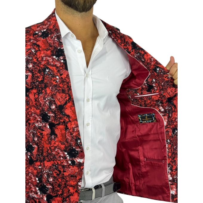 GIOVANNI PERA Marynarka męska D714 Czerwona lawa, casual, gorąca, impreza | Sklep GriShop.eu | Marynarki