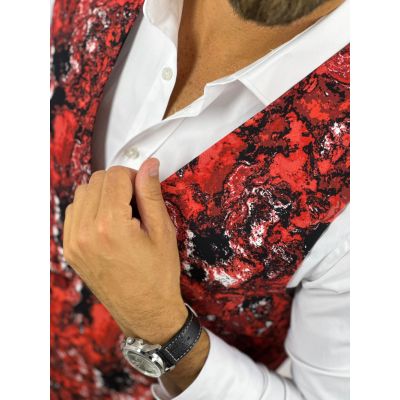 GIOVANNI PERA kamizelka męska D714 Czerwona lawa, casual, gorąca, impreza bezrękawnik | Sklep GriShop.eu | Kamizelki