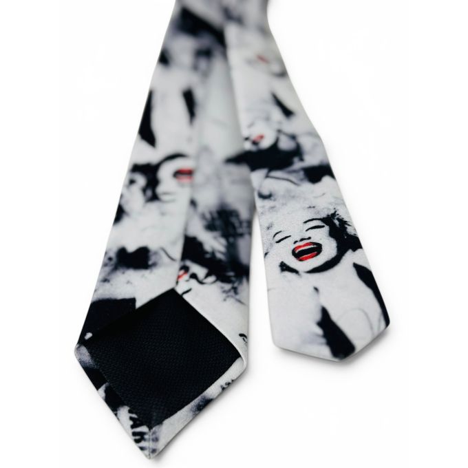 GIOVANNI PERA krawat D715 Biało-czarna Marilyn Monroe , casual, wesoła, impreza | Sklep GriShop.eu | Krawaty