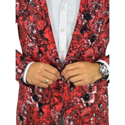 GIOVANNI PERA Garnitur męski D714 Czerwona lawa, casual, gorąca, impreza | Sklep GriShop.eu | Garnitury