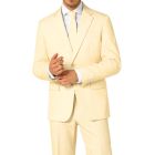 OPPOSUITS Garnitur męski z krawatem, jasny zółty, bananowy, casual, pastele | Sklep GriShop.eu | Garnitury