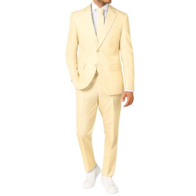OPPOSUITS Garnitur męski z krawatem, jasny zółty, bananowy, casual, pastele | Sklep GriShop.eu | Garnitury