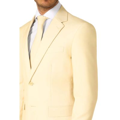 OPPOSUITS Garnitur męski z krawatem, jasny zółty, bananowy, casual, pastele | Sklep GriShop.eu | Garnitury