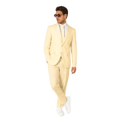 OPPOSUITS Garnitur męski z krawatem, jasny zółty, bananowy, casual, pastele | Sklep GriShop.eu | Garnitury